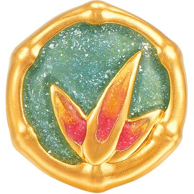 明牌珠宝黄金竹报平安串珠 硬金时尚小竹叶转运珠足金手串AFP0967