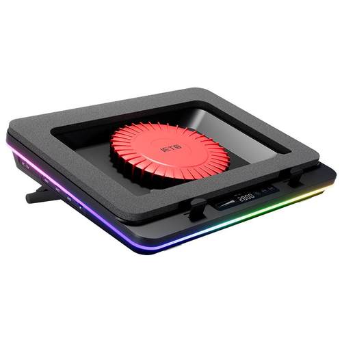 IETS GT600压风式笔记本散热器风冷14CM风扇支持18寸防尘底座支架36W电源适配冷过水冷手提笔记本电脑风压式