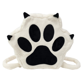 可爱猫爪卡通毛绒双肩包学生书包大容量包包少女心软妹单肩背包