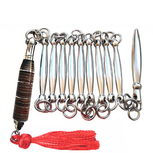 万向把九节鞭不锈钢表演鞭健身鞭武术实战初学练习鞭训练九节钢鞭