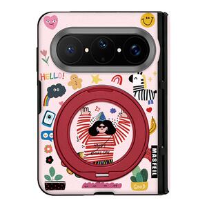 MASFEIL× 抓住快乐适用华为PuraXMax手机壳阔磁吸带支架小折叠PURA典藏版全包中轴保护套防摔女x2新款高级感