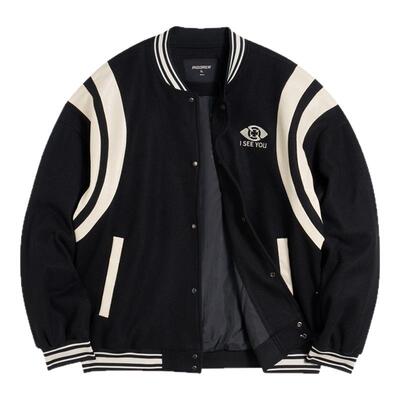 准者经典棒球服男士春夏季新款插肩防风保暖呢子美式复古夹克外套