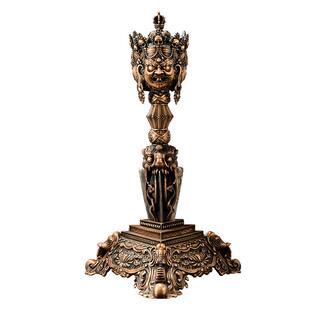 尼泊尔进口手工制作三面普巴铜铁金刚撅室内家用秽迹金刚杵摆件