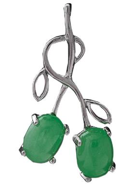 镶嵌显肤白单独吊坠纯银女玉石