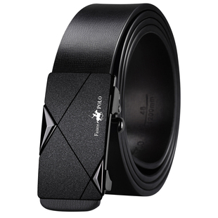 保罗正品新款时来运转男士皮带纯牛皮自动扣腰带中青年商务裤带潮