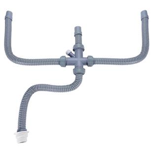 厨房三槽四通下水管三头通接头水槽三合一排水器洗菜盆套装配件