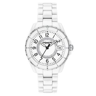 【自营】COACH蔻驰/手表女 PRESTON陶瓷镶钻白盘石英女表14503462