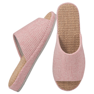 透气亚麻拖鞋女夏季厚底四季居家EVA不沾灰厚底防滑室内家用棉麻