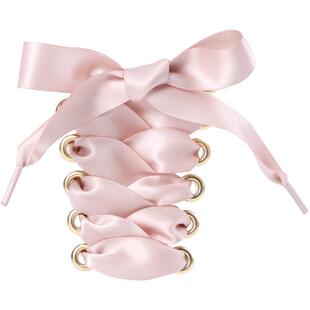 乐往鞋带适用彪马pum板鞋帆布扁平女款丝绸绸缎丝带粉白彩色加宽