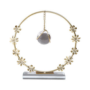 轻奢高档花环水晶球摆件客厅桌面装饰品高级感小众礼物办公室摆设