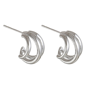 带出三个耳洞效果~设计感耳钉女纯银针气质耳环2024新款爆款耳饰