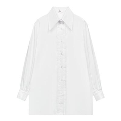 DOSORDONTS 三色压褶灯笼袖复古纯色衬衫2026早春女（复活衬衫)