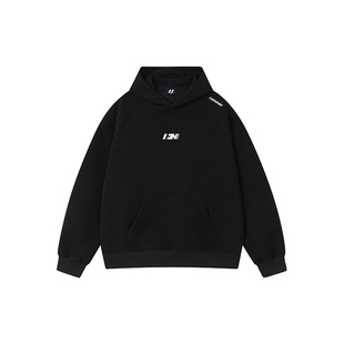 FORNINES刺绣重磅加绒灰色卫衣男款连帽衫潮牌秋冬美式加厚外套女