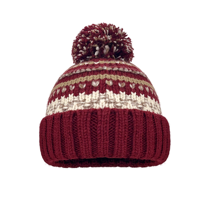 费尔岛风提花针织帽子女冬季保暖