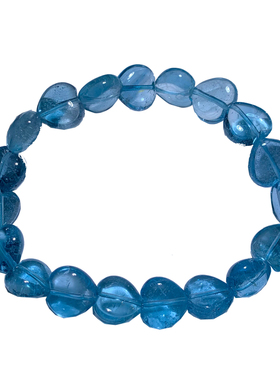 天然冰透托帕石爱心随形尼泊尔女