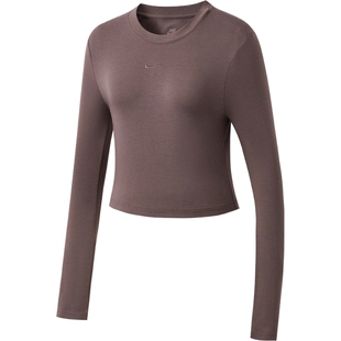 滔搏NIKE耐克女子运动休闲修身针织圆领长袖T恤HF5323-502