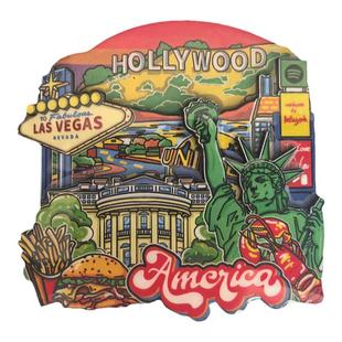 泰国冰箱贴木质旅游景点磁性贴留言板冰箱装饰品外国世界各地磁贴