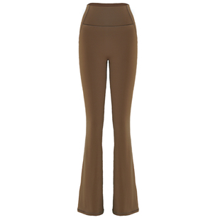 无尴尬线加绒微喇瑜伽裤磨毛薄绒外穿秋冬高腰健身喇叭运动瑜伽服