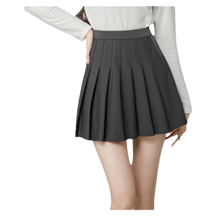ONE MORE2025年夏季新款学院风高腰半身裙女小个子短款口袋百褶裙