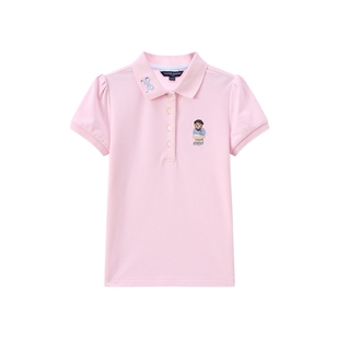 【菁英POLO】TeenieWeenie Kids小熊童装25年女童泡泡短袖打底衫