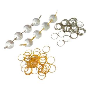 水晶灯配件大全不锈钢圈环扣珠帘八角珠珠链金属连接圈灯饰配件