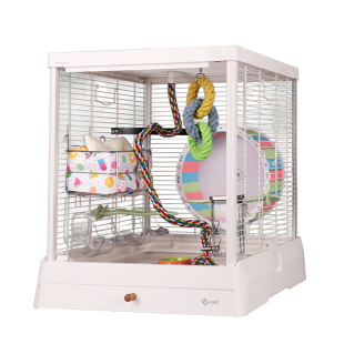 达洋B5001蜜袋鼯笼子加密饲养笼玻璃鸟笼不锈钢花枝松鼠全套用品