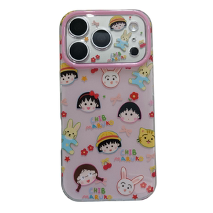 日韩可爱卡通樱桃小丸子带支架适用iPhone17ProMax手机壳苹果16pro新款15PRO女款小众14全包13防摔软萌硅胶软