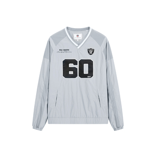NFL美橄超级碗突袭者球队长袖卫衣美式运动训练V领速干jersey球衣