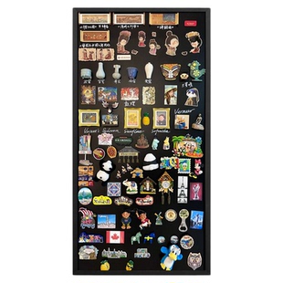 实木框冰箱贴展示板磁吸板黑板墙贴家用墙面桌面留言牌磁性收纳小磁铁磁力吸铁石上墙架照片墙背景板墙面装饰