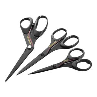 日本进口丝切SILKY涂层防粘胶带剪刀家用手工剪纸DIY手账用办公用裁剪加长剪刀黑刃多功能剪刀工业用贴合款