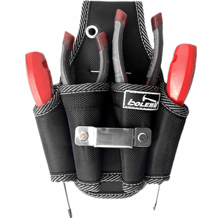 博勒工具腰包加厚耐磨多功能插口电工专用维修安装用钳子螺丝刀套