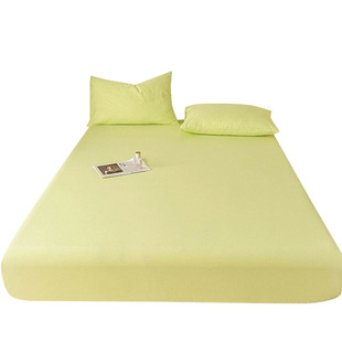 纯色水洗棉床笠三件套夏季春秋冬季床垫全包防尘固定保护套可机洗