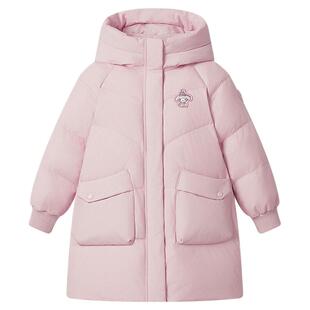 波司登2025冬新款甜美卡通女童中长款加厚羽绒服外套T250246334I