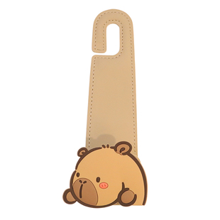 卡通水豚汽车挂钩车载座椅背挂钩多功能置物胖墩熊猫可爱皮革挂钩