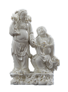 合和二圣陶瓷摆件家用客厅卧室婚房摆件工艺品合和感情新婚礼品