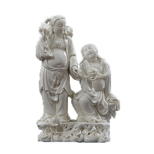 合和二圣陶瓷摆件家用客厅卧室婚房摆件工艺品合和感情新婚礼品