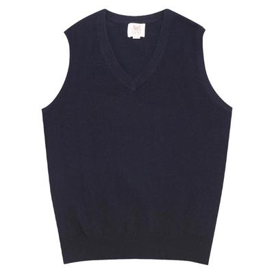 鹿王羊绒衫男100纯羊绒马甲新款男士背心领商务打底衫修身冬季