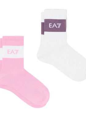 EA7/阿玛尼女士两双装中筒袜子