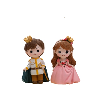 薇拉公主王子树脂工艺品生日卡通可爱派对装饰披风皇冠男孩女孩