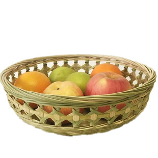 竹筐水果筐淘米篮零食盘馒头筐竹编收纳筐米筛竹筛子竹簸箕手工篮