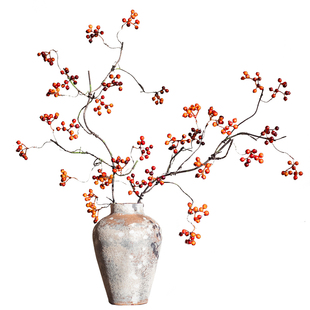 马桑果仿真花假花摆设客厅插花侘寂风干花花束仿生花艺装饰品摆件