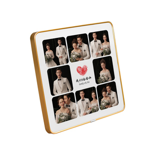 九宫格相框摆台定制情侣七夕洗照片做成相册框9宫格纪念水晶挂墙