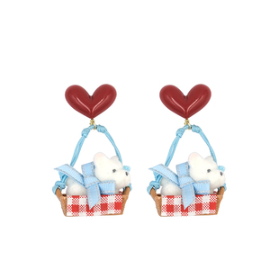 BOMBCACA farmhouse系列 温暖小狗 原创毛绒绒小动物夸张设计耳环