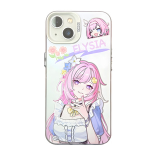 崩坏三爱莉希雅手机壳新款琪亚娜适用苹果17彩银保护套iphone16小米15华为m70红米k80一加ace5proiqoo13防摔