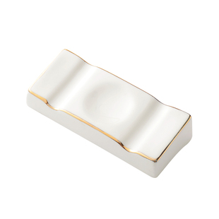 迈卡伦 轻奢金边陶瓷筷托酒店两用公筷枕高档家用筷架汤勺托垫