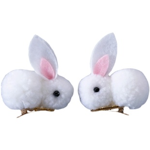 古风毛球流苏汉服发饰毛绒 毛绒绒发簪冬季 冬兔子古装女头饰