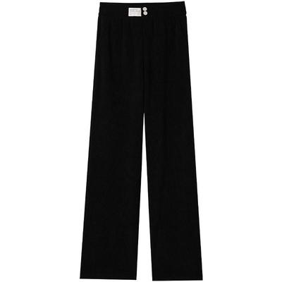 窄版阔腿裤女秋冬季直筒雪尼尔裤