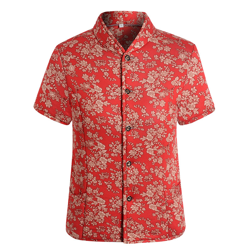 中老年女装半袖棉马甲加绒加厚老年人马夹加肥加大码立领棉坎肩女