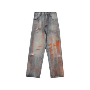 it :5cm/FIVECM美式做旧废土风直筒牛仔裤男女款2025夏季薄款长裤