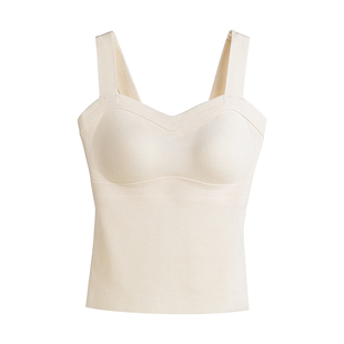 磨毛背心保暖加绒吊带女内搭一体带胸垫抹胸上衣修身显瘦无痕打底